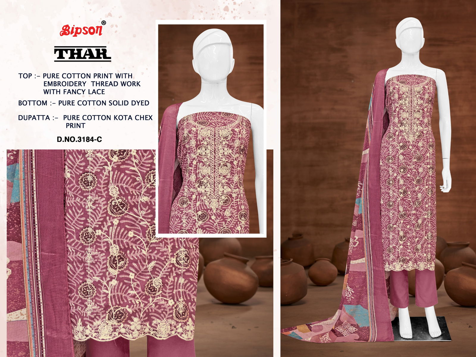 Thar 3184 By Bipson Cotton Printed Dress Material Exporters In India